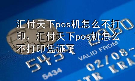 汇付天下pos机怎么不打印，汇付天下pos机怎么不打印凭证了