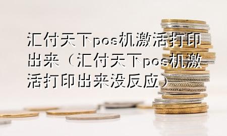 汇付天下pos机激活打印出来(汇付天下pos机激活打印出来没反应)