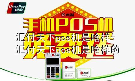 汇付天下pos机是啥样-汇付天下pos机是啥样的