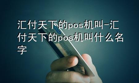 汇付天下的pos机叫-汇付天下的pos机叫什么名字