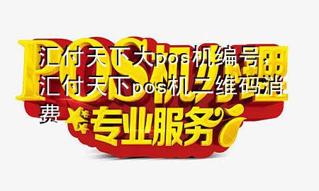 汇付天下大pos机编号,汇付天下pos机二维码消费