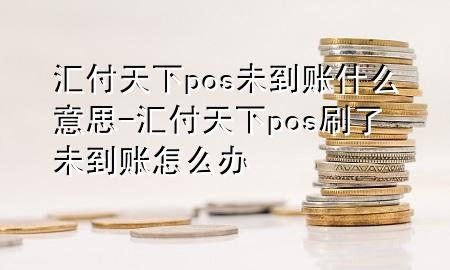 汇付天下pos未到账什么意思-汇付天下pos刷了未到账怎么办