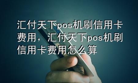 汇付天下pos机刷信用卡费用,汇付天下pos机刷信用卡费用怎么算