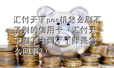 汇付天下pos机怎么刷不了别的信用卡(汇付天下刷了卡到不了账是怎么回事?)