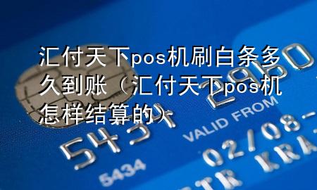 汇付天下pos机刷白条多久到账（汇付天下pos机怎样结算的）