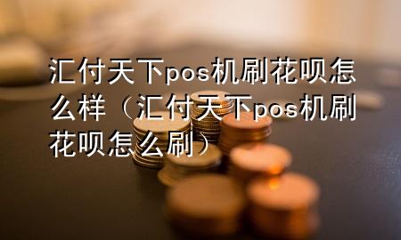 汇付天下pos机刷花呗怎么样（汇付天下pos机刷花呗怎么刷）