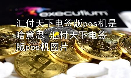 汇付天下电签版pos机是啥意思-汇付天下电签版pos机图片