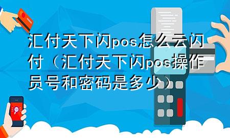 汇付天下闪pos怎么云闪付(汇付天下闪pos操作员号和密码是多少)
