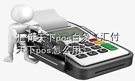汇付天下pos白条(汇付天下pos怎么用)
