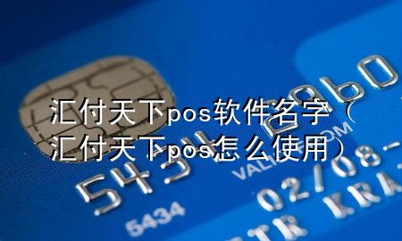 汇付天下pos软件名字(汇付天下pos怎么使用)