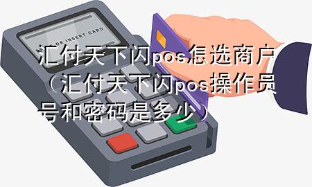 汇付天下闪pos怎选商户(汇付天下闪pos操作员号和密码是多少)