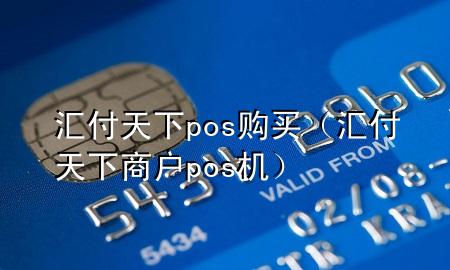 汇付天下pos购买(汇付天下商户pos机)